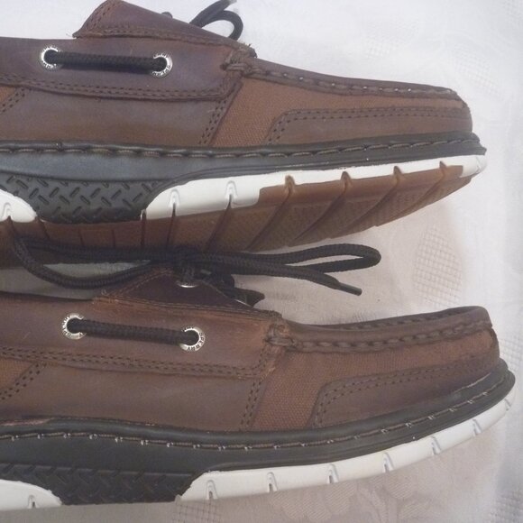 New Sperry Tarpon Ultralite 2-Eye Boat Shoes Brown Leather Men 8 M Top Sider - Picture 2 of 15